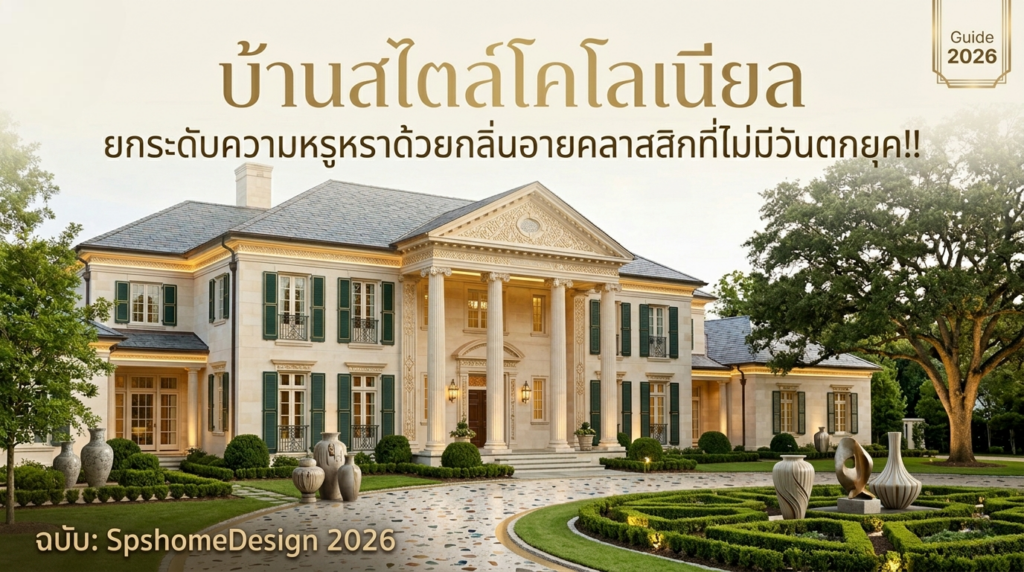 บ้านสไตล์โคโลเนียล ยกระดับความหรูหราด้วยกลิ่นอายคลาสสิกที่ไม่มีวันตกยุค!!