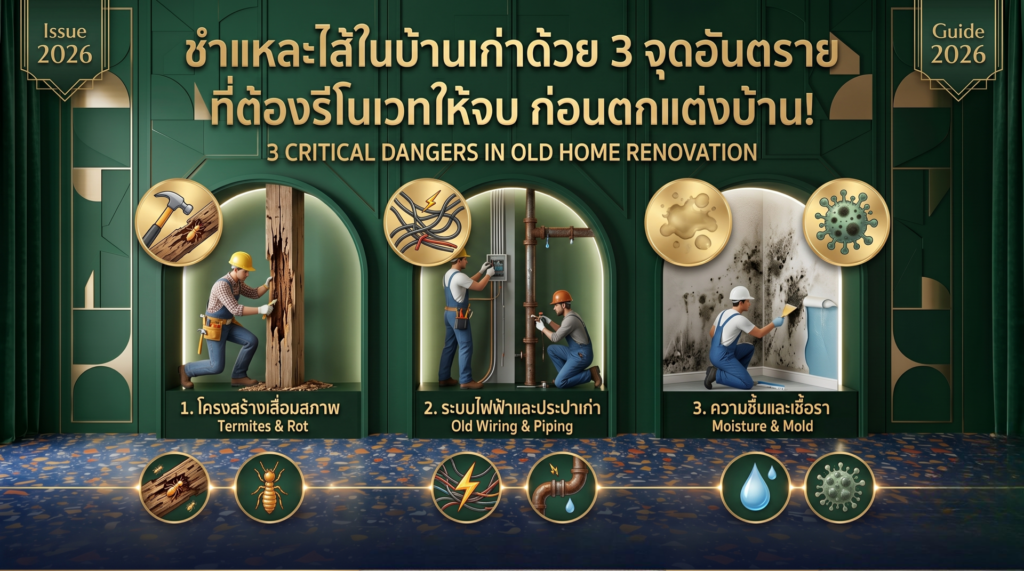 ชำแหละไส้ในบ้านเก่าด้วย 3 จุดอันตรายที่ต้องรีโนเวทให้จบ ก่อนตกแต่งบ้าน!