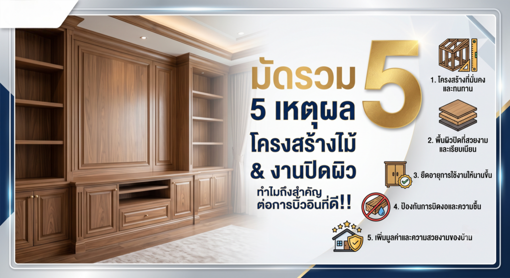 5 เหตุผล ทำไมโครงสร้างไม้และงานปิดผิว จึงสำคัญต่อการบิ้วอินที่ดี!!