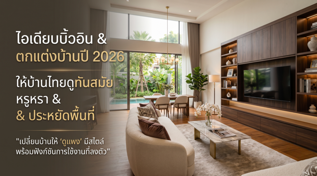 ไอเดียบิ้วอินและตกแต่งบ้านปี 2026 ให้บ้านไทยดูทันสมัย หรูหรา และประหยัดพื้นที่