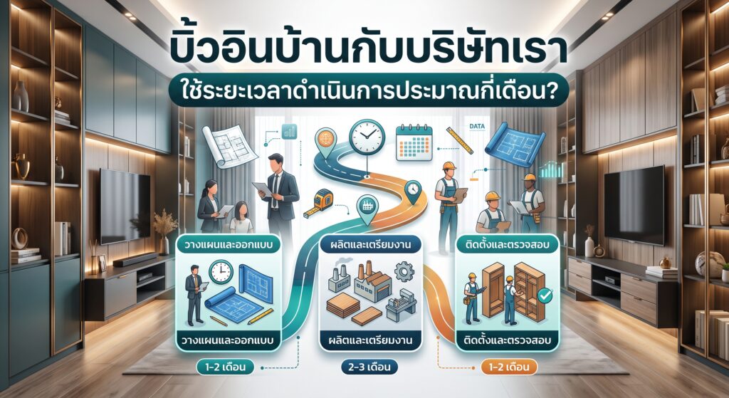 บิ้วอินบ้านกับบริษัทเรา ใช้ระยะเวลาดำเนินการประมาณกี่เดือน?