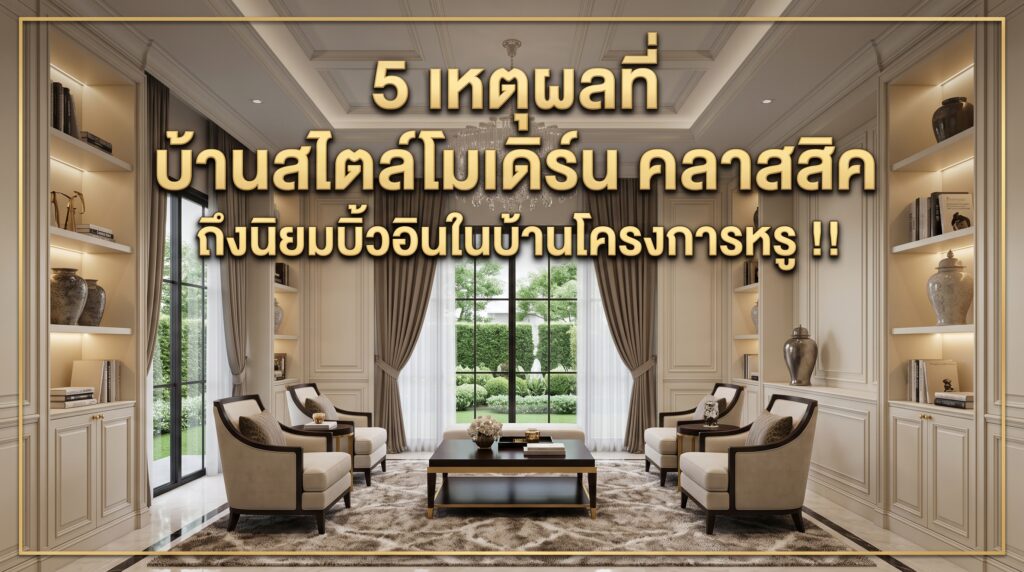 ทำไมบ้านสไตล์ โมเดิร์น คลาสสิค คนถึงนิยมบิ้วอินในบ้านโครงการหรู ?