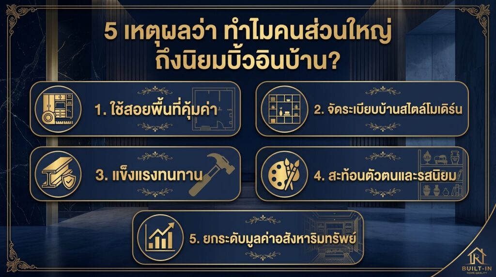 แชร์ 5 เหตุผลว่า ทำไมคนส่วนใหญ่ ถึงนิยมบิ้วอินบ้าน?