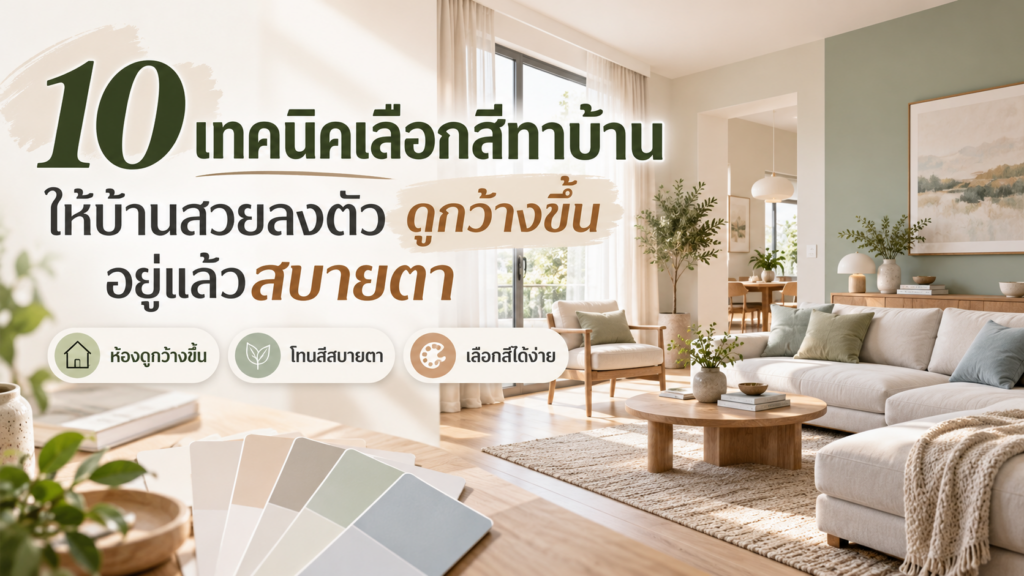 10 เทคนิคเลือกสีทาบ้าน ให้บ้านสวยลงตัว ดูกว้างขึ้น อยู่แล้วสบายตา