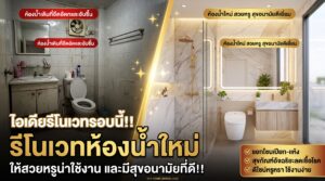 แชร์ไอเดียรีโนเวทห้องน้ำใหม่ ให้สวยหรูน่าใช้งาน และมีสุขอนามัยที่ดี!!